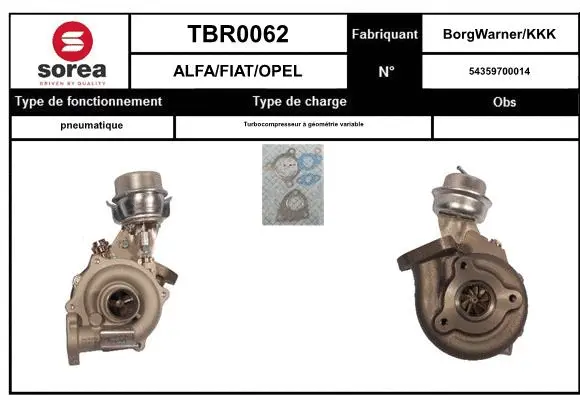 Turbocompresseur, suralimentation EAI TBR0062