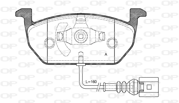 Kit de plaquettes de frein, frein à disque OPEN PARTS BPA1601.01