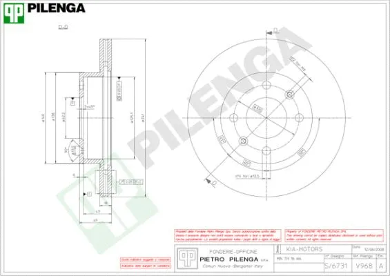 Disque de frein PILENGA V968