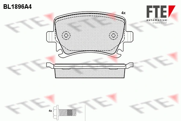 Kit de plaquettes de frein, frein à disque FTE 9010484