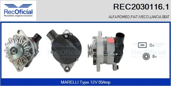 Alternateur RECOFICIAL REC2030116.1