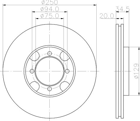 Disque de frein MINTEX MDC580