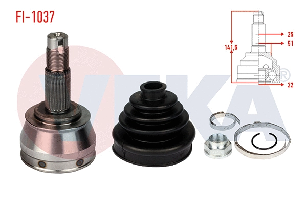 Jeu de joints, arbre de transmission VEKA FI-1037