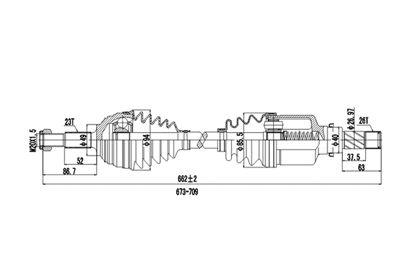 Arbre de transmission DYNAMATRIX DDS250405