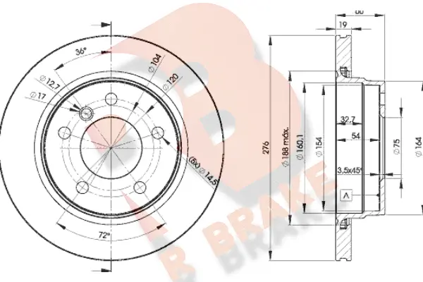 Disque de frein R BRAKE 78RBD22315