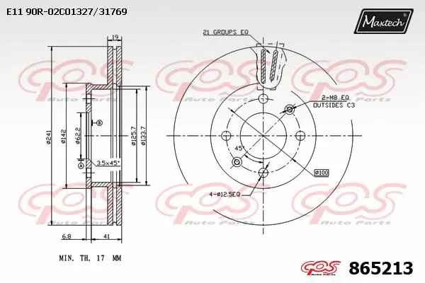 Disque de frein MAXTECH 865213