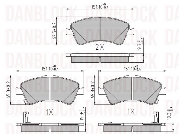 Kit de plaquettes de frein, frein à disque DANBLOCK DB 510608