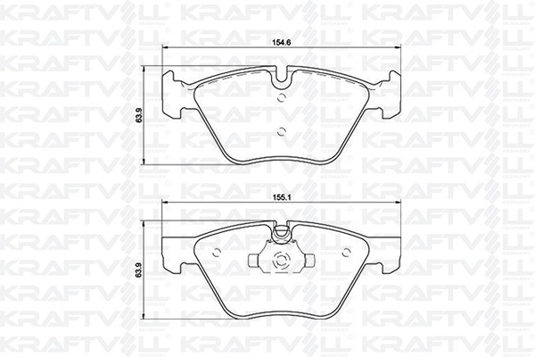 Kit de plaquettes de frein, frein à disque KRAFTVOLL GERMANY 07010107