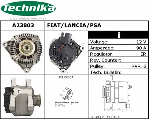 Alternateur Technika A23803