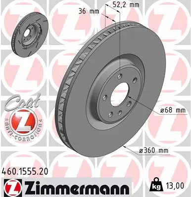 Disque de frein ZIMMERMANN 460.1555.20
