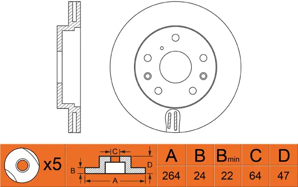Disque de frein FIT FR0457V