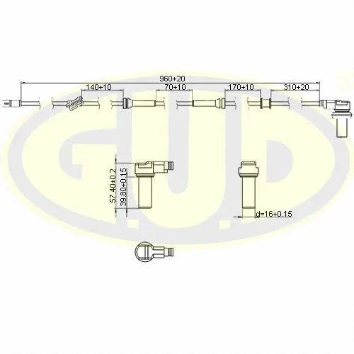 Capteur, vitesse de roue G.U.D. GABS01017