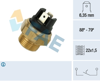 Interrupteur de température, ventilateur de radiateur FAE 37340