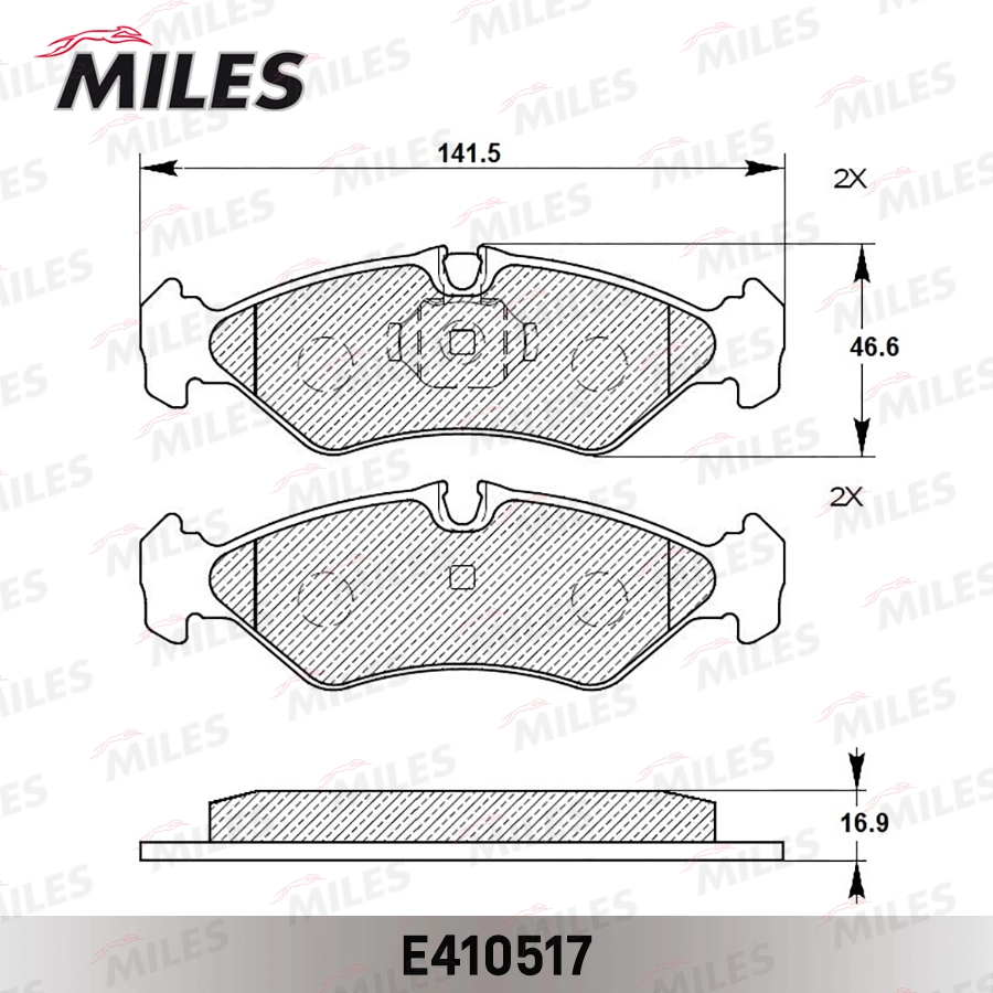 Kit de plaquettes de frein, frein à disque MILES E410517