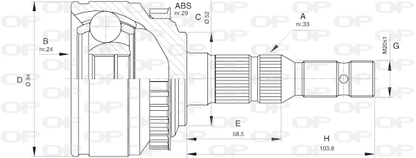 Jeu de joints, arbre de transmission OPEN PARTS CVJ5527.10
