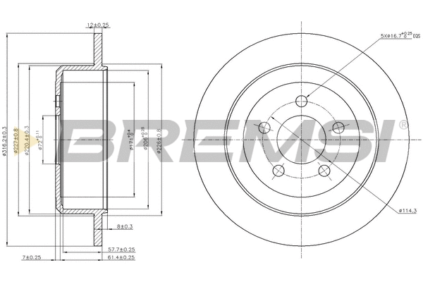Disque de frein BREMSI CD7760S
