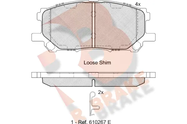 Kit de plaquettes de frein, frein à disque R BRAKE RB1584