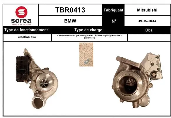 Turbocompresseur, suralimentation EAI TBR0413