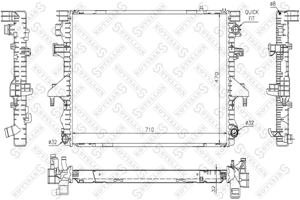 Radiateur, refroidissement du moteur STELLOX 10-26430-SX