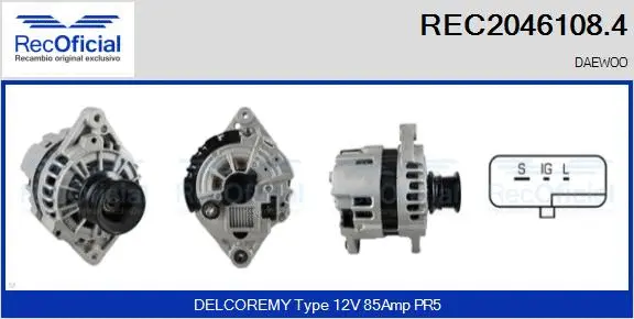 Alternateur RECOFICIAL REC2046108.4