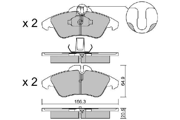 Kit de plaquettes de frein, frein à disque AISIN BPMB-1013
