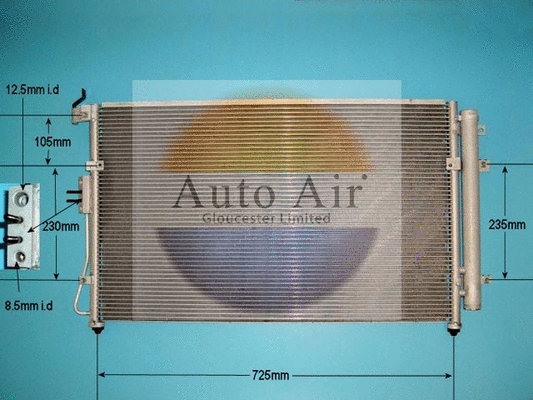 Condenseur, climatisation AUTO AIR GLOUCESTER 16-9961