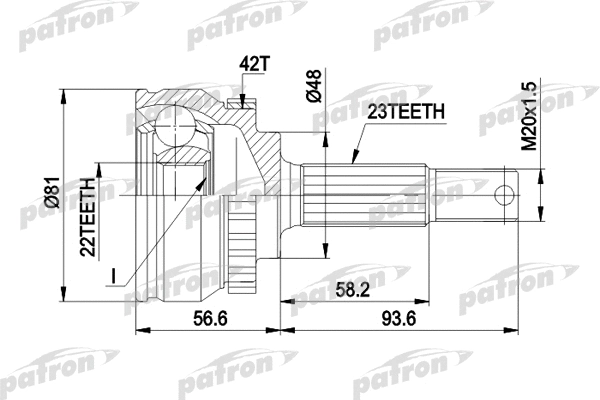 Jeu de joints, arbre de transmission PATRON PCV1193