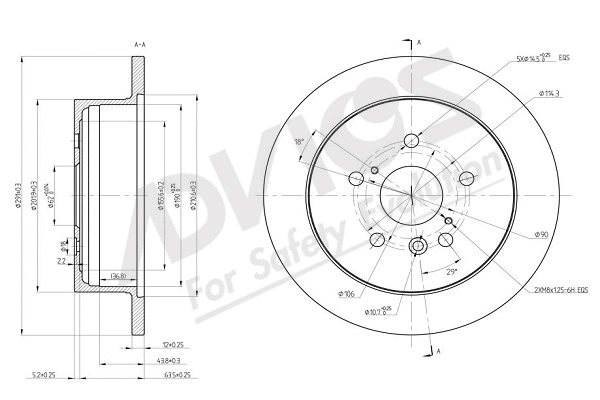 Disque de frein ADVICS-SEA A6R407