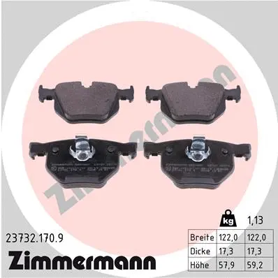 Kit de plaquettes de frein, frein à disque ZIMMERMANN 23732.170.9
