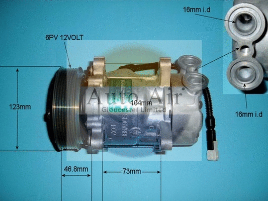 Compresseur, climatisation AUTO AIR GLOUCESTER 14-1433