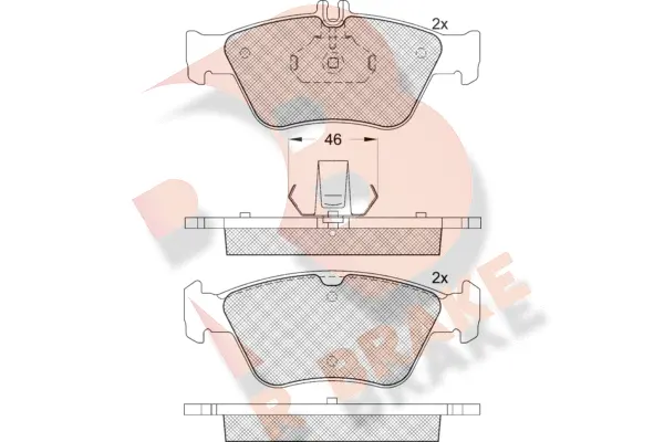 Kit de plaquettes de frein, frein à disque R BRAKE RB1115-396