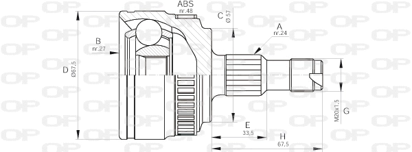 Jeu de joints, arbre de transmission OPEN PARTS CVJ5354.10