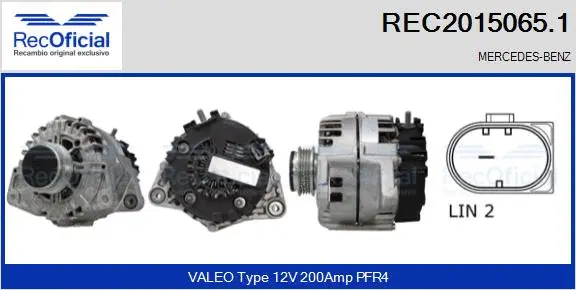 Alternateur RECOFICIAL REC2015065.1