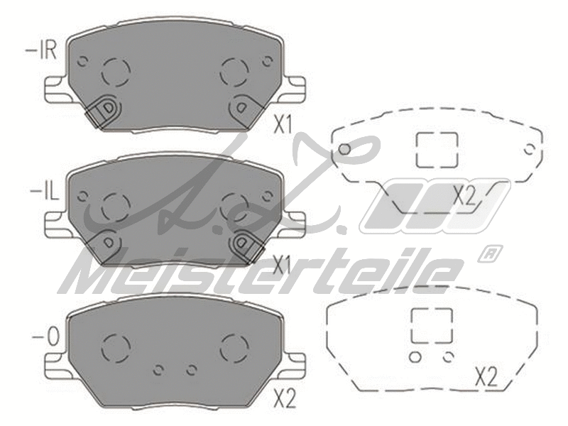 Kit de plaquettes de frein, frein à disque A.Z. Meisterteile AZMT-44-022-2104