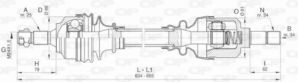 Arbre de transmission OPEN PARTS DRS6435.00