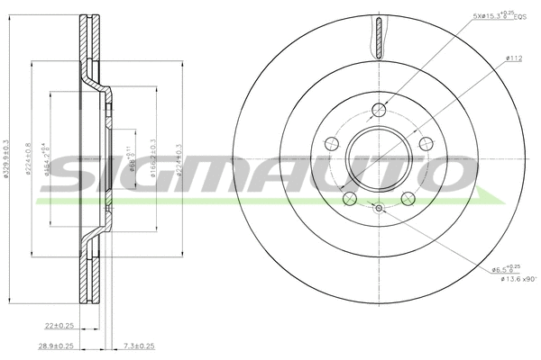 Disque de frein SIGMAUTO DBB667V