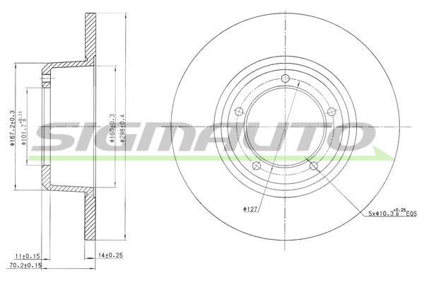 Disque de frein SIGMAUTO DBA246S