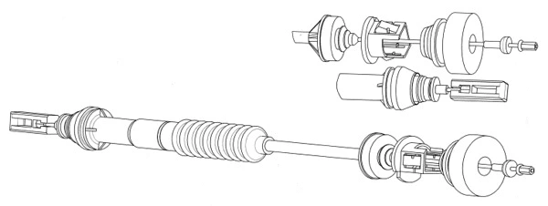 Tirette à câble, commande d'embrayage CEF PU01153