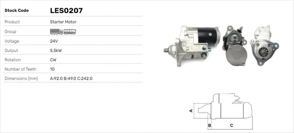 Démarreur LUSA LES0207