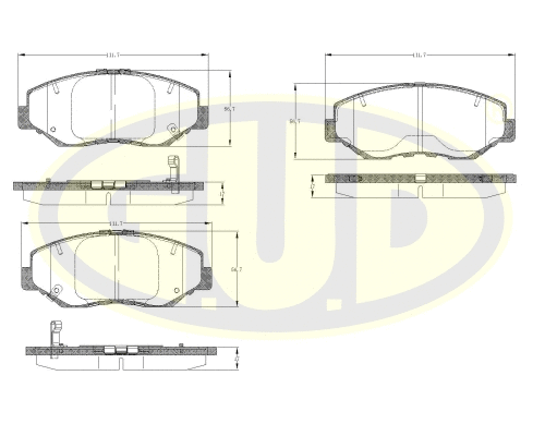 Kit de plaquettes de frein, frein à disque G.U.D. GBP089900
