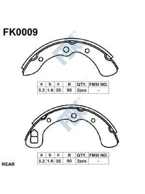 Jeu de mâchoires de frein FBK FK0009