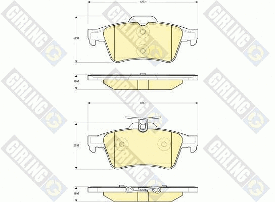 Kit de plaquettes de frein, frein à disque GIRLING 6116212