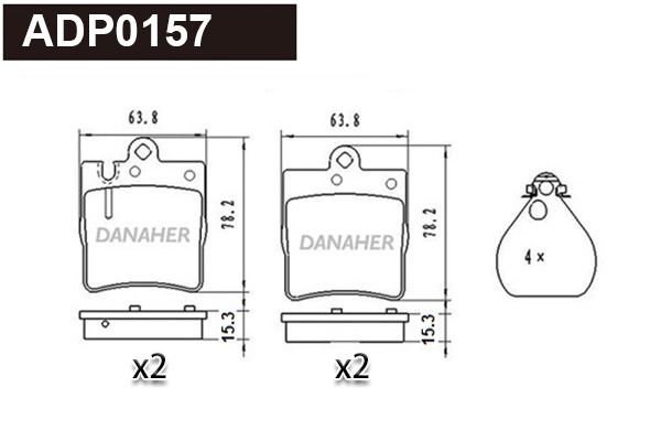 Kit de plaquettes de frein, frein à disque DANAHER ADP0157