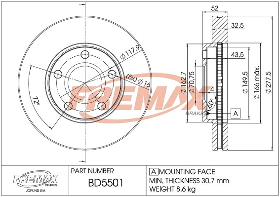 Disque de frein FREMAX BD-5501