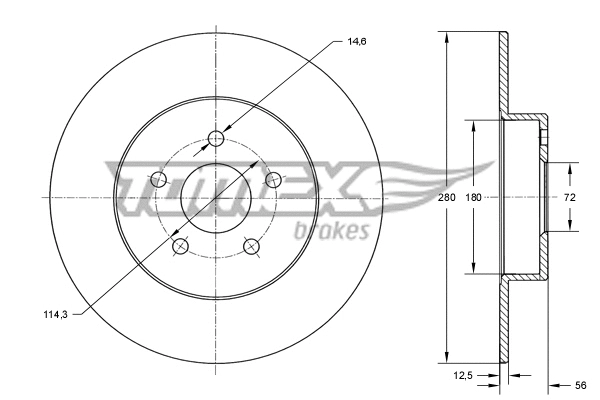Disque de frein TOMEX Brakes TX 71-46