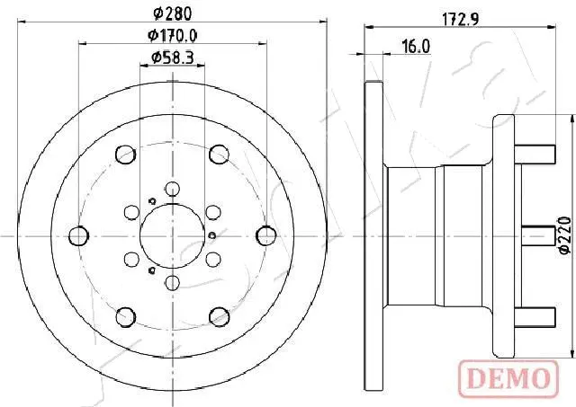 Disque de frein ASHIKA 60-00-0255C