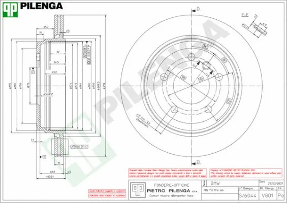 Disque de frein PILENGA V801