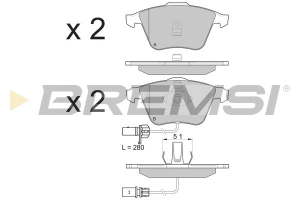Kit de plaquettes de frein, frein à disque BREMSI BP3081