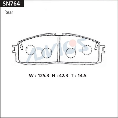 Kit de plaquettes de frein, frein à disque ADVICS SN764