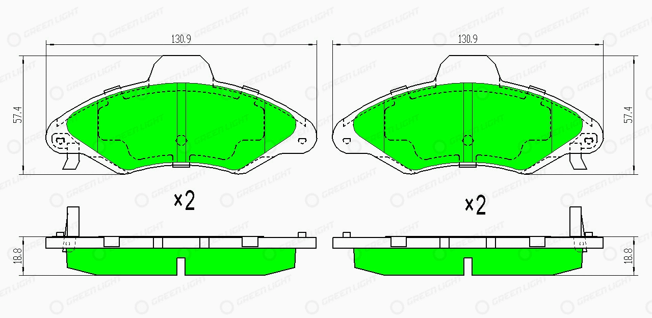 Kit de plaquettes de frein, frein à disque Automotive Adriado GLBP0298
